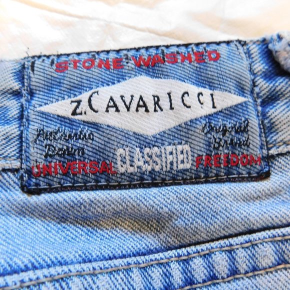 Y2K 90's Z. CAVARICCI Light Stone Washed Denim MOM Jeans High Waist Straight Leg - Picture 9 of 16